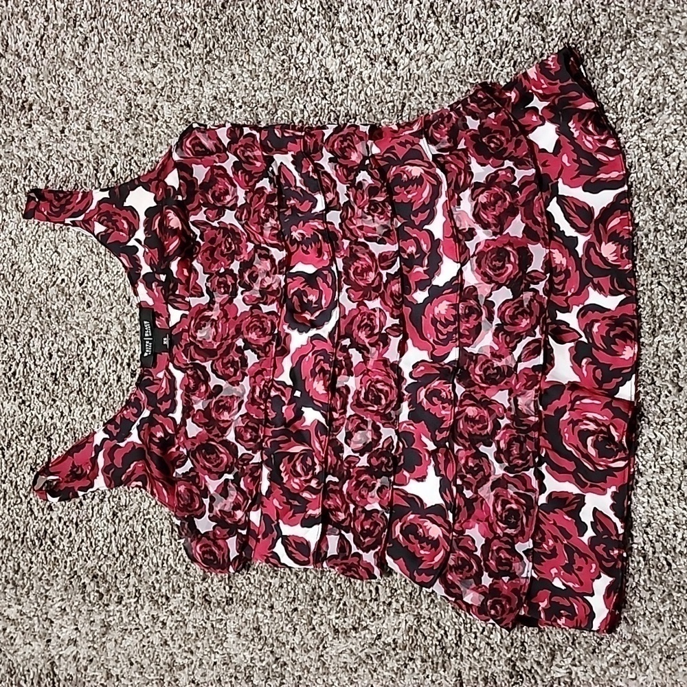 White House Black Market WHBM Floral Sleeveless Tiered Spring Summer Tank Top XS